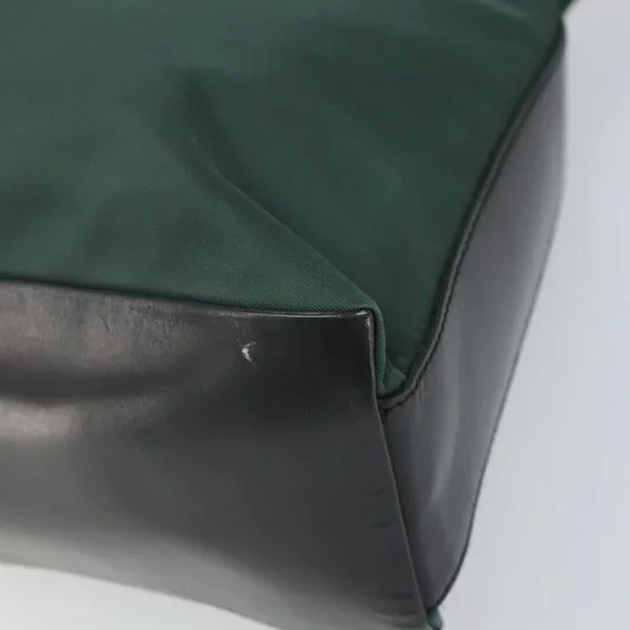 Authentic PRADA Shoulder Bag Nylon Khaki Silver - Picture 7 of 16